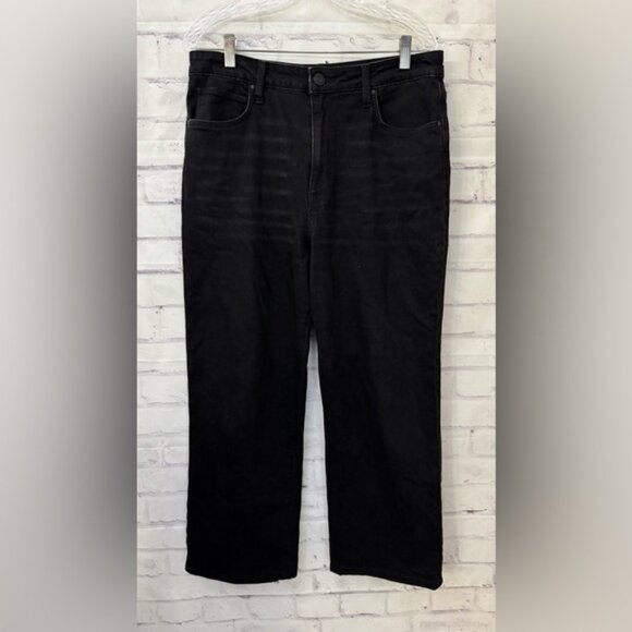 Kut From The Kloth Size‎ 10 High Rise Sienna Wide Leg Black Jeans Stretch - Picture 1 of 8